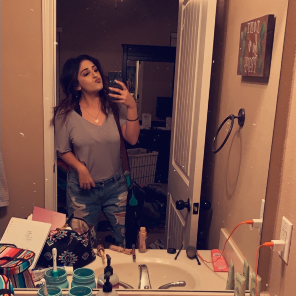 Grey v neck